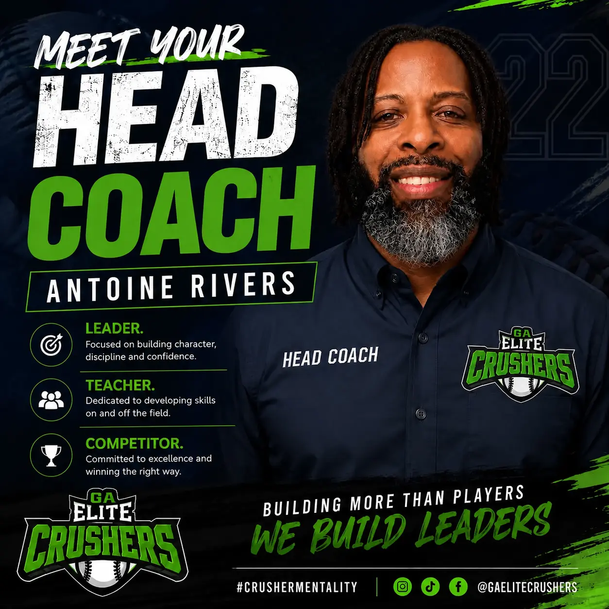 Coach Antoine Rivers of the GA Elite Crushers