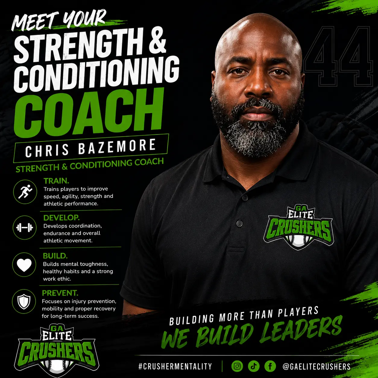 Chris Bazemore, GA Elite Crushers Strength and Conditioning Coach