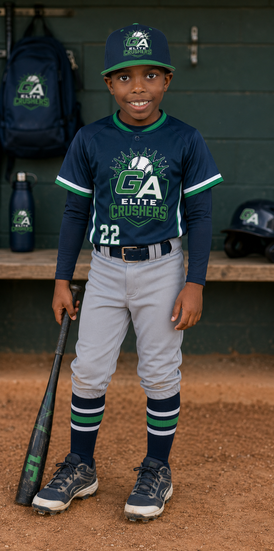 Youth player in GA Elite Crushers uniform